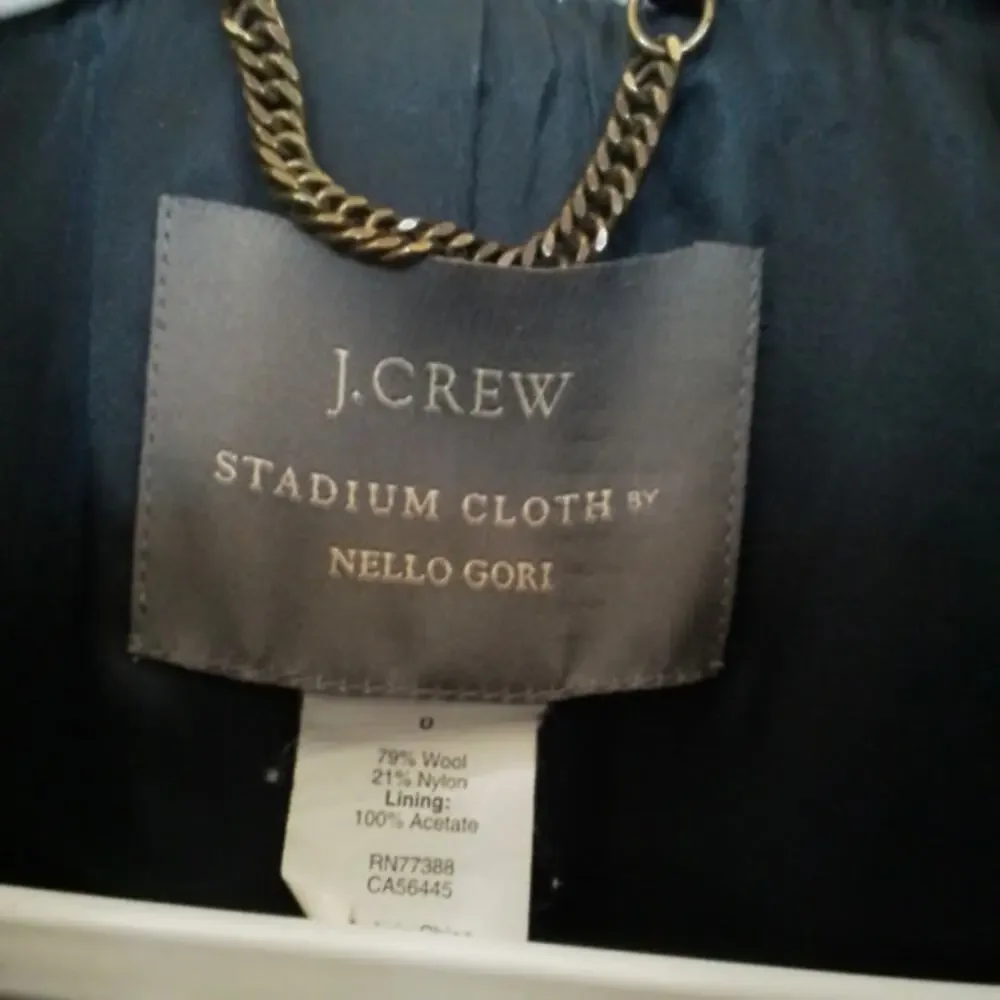 J.Crew Stadium Cloth Wool Coat by Nello‎ Gori Gray Stripe Size 0